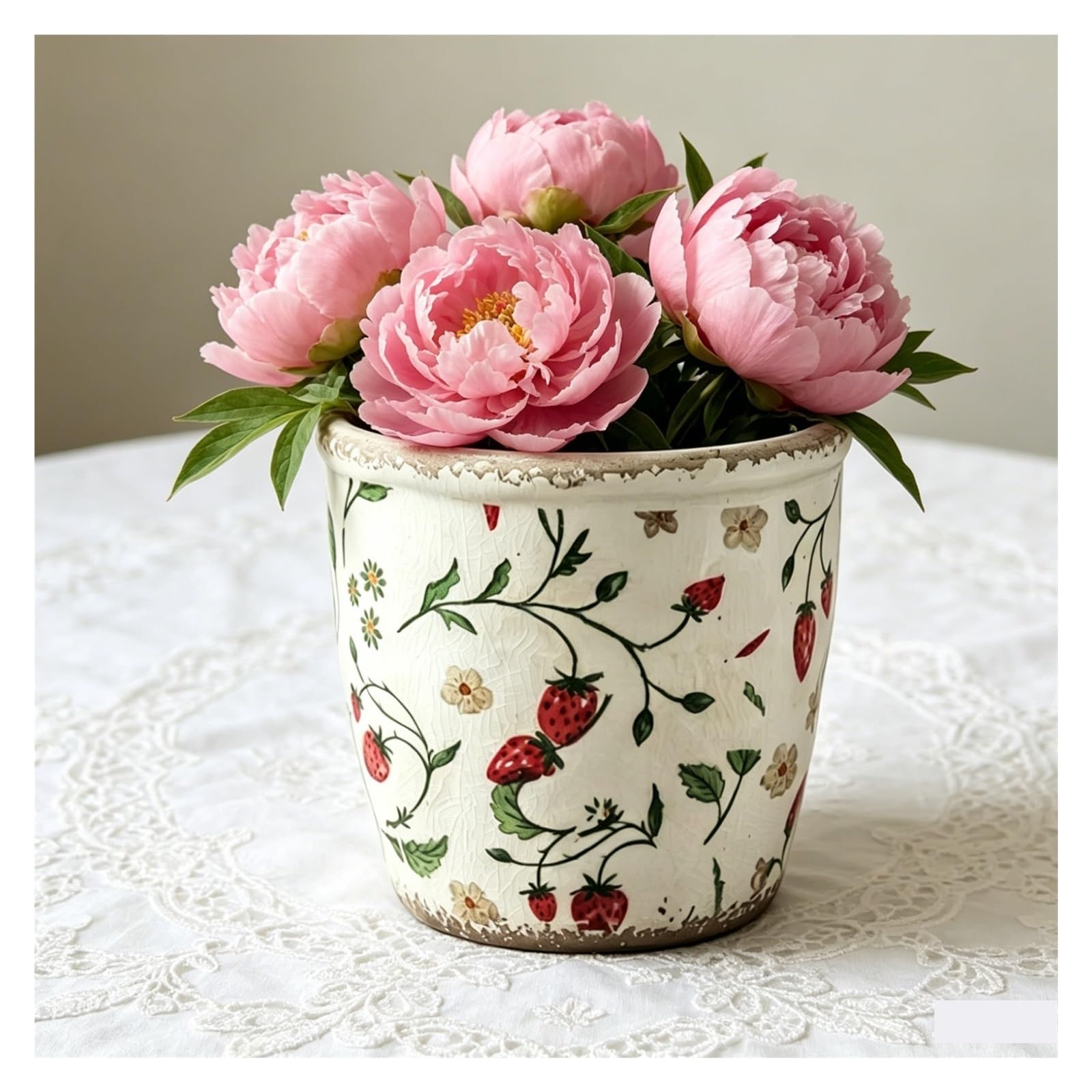 FriendshipHome Unique Planters Retros Ceramic Planter Featuring Drainage Holes for Home Indoor Outdoor Stands for Decor