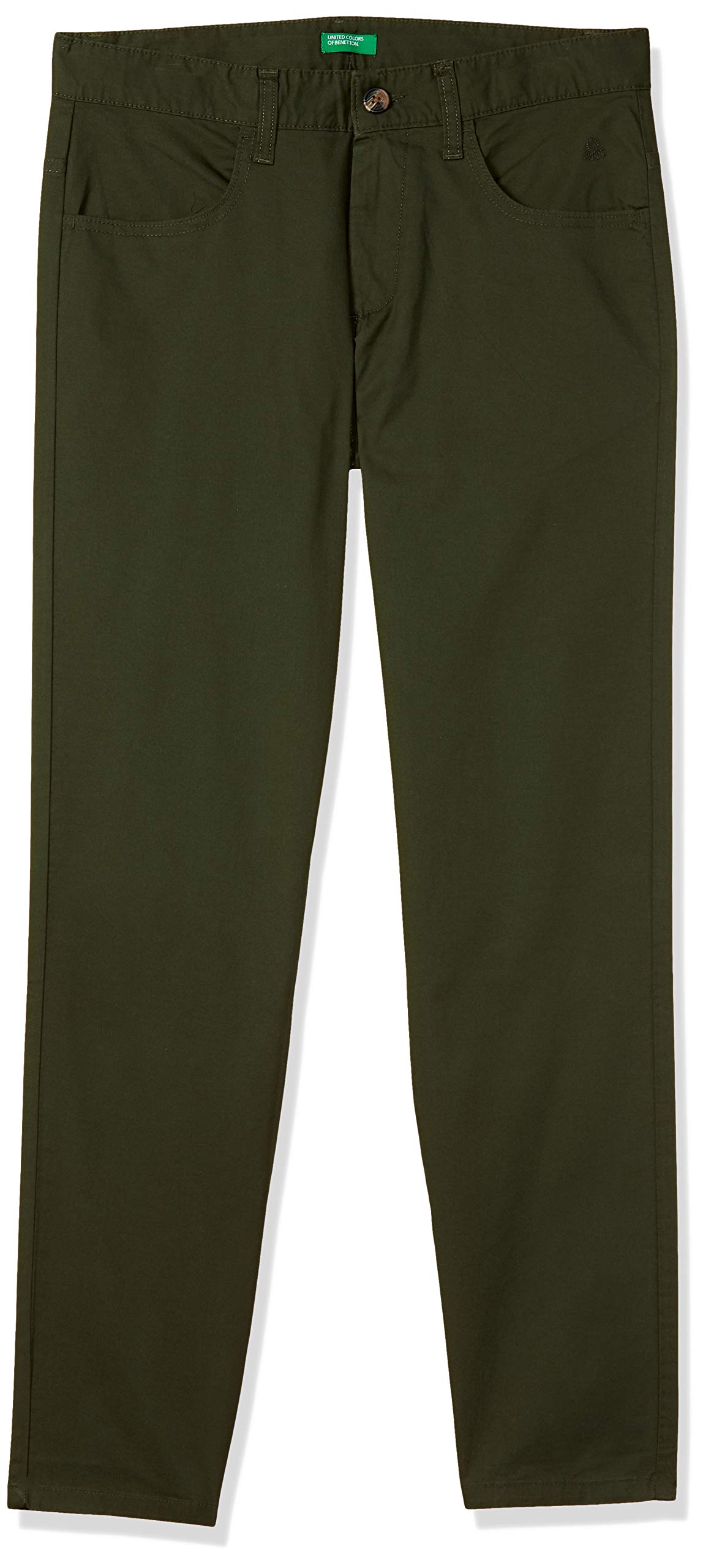 United Colors of Benetton Boy Mid Rise Slim Casual Pants (4WB11ECOMI_Green_0Y), 0-3 Months