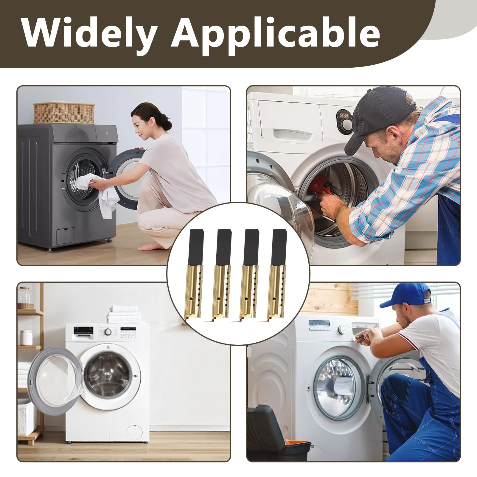 Zestaw 4 szczotek węglowych L94MF7, szczotki do wkładów węglowych L94MF7 do pralki kompatybilne z Whirlpool Welling akcesoria zamienne do wkładów 5x13,5x39,6mm