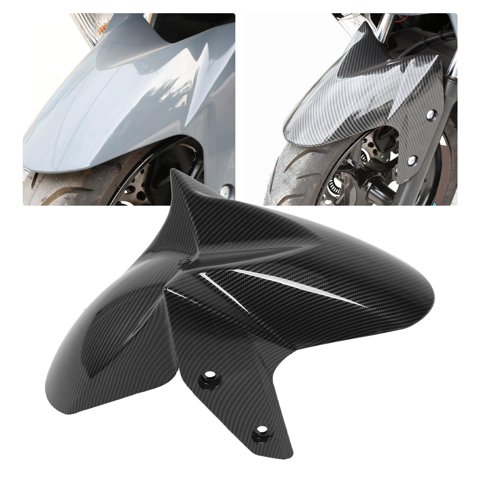 Guardabarros Delantero de Motocicleta, Protector contra Salpicaduras Delantero Ligero Estilo Fibra de Carbono para NMAX 125155 2020-2024