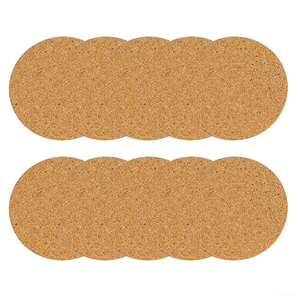 Soucoupes pour plantes d'intérieur 25cm liège caoutchouc, dessous de pot absorbant universel x10