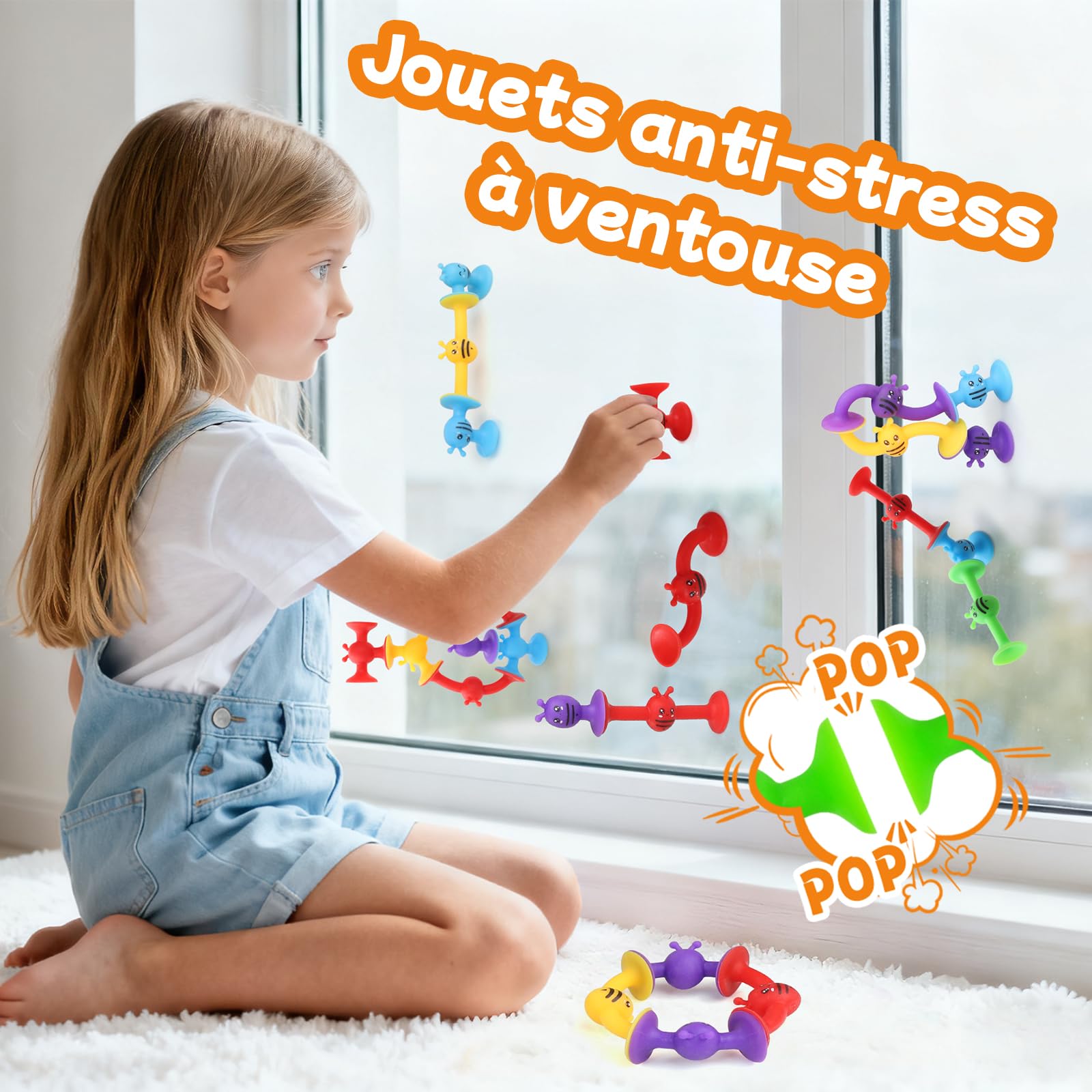 ECHOCUBE – 42 Ventouses En Silicone – Jouet De Bain Et Sensoriel – Dès 3 Ans – Anti-stress Et Créatif