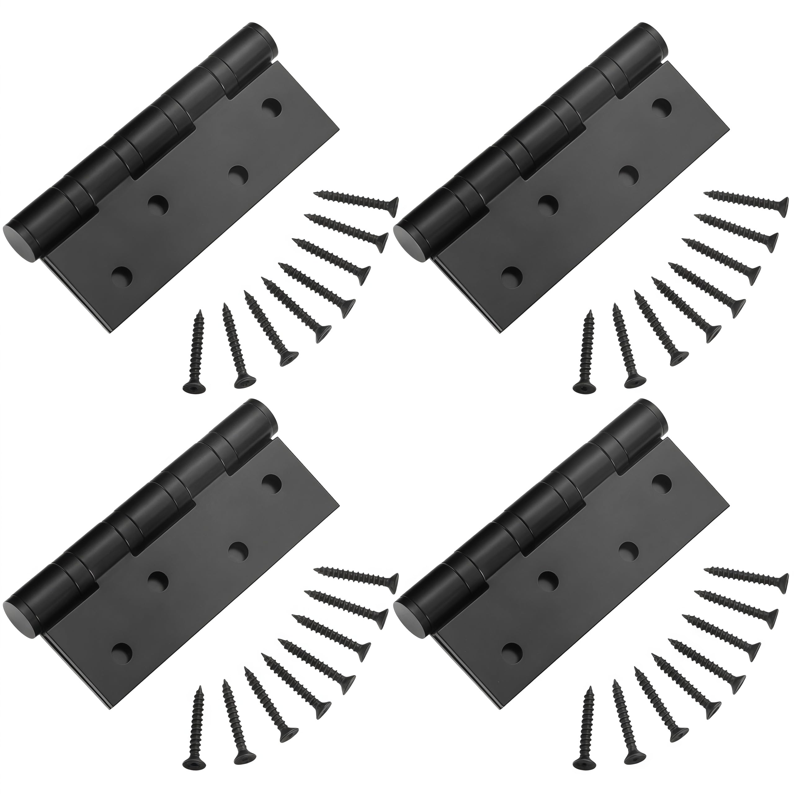 Hinges 4 Pack Stainless Steel Door Hinges Black 4 Inch Casement Hinges