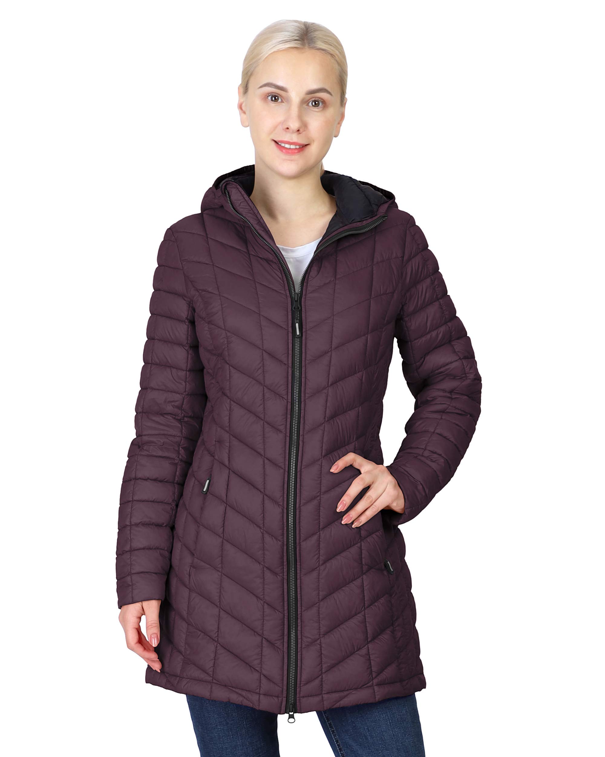Sponsored Ad - Women's Maryan Hooded Ultra Lightweight Warm Thermolite Long Puffer Coat