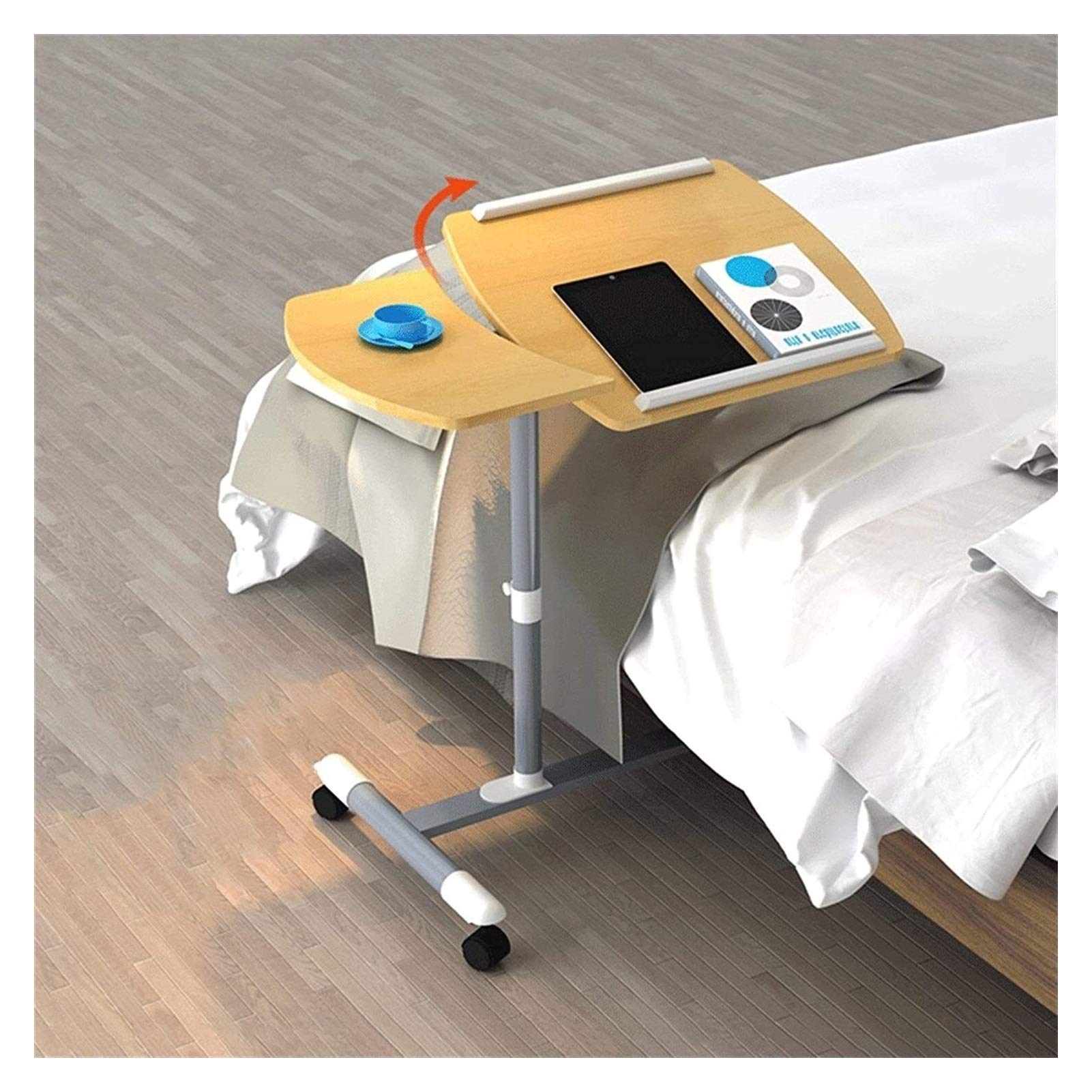 Bureau de Chevet Base en Forme de C Bureau d'ordinateur Portable Bureau à Domicile Canapé Tables d'extrémité latérales Jours Table de lit Bureau d'ordinateur Mobile réglable en Hauteur