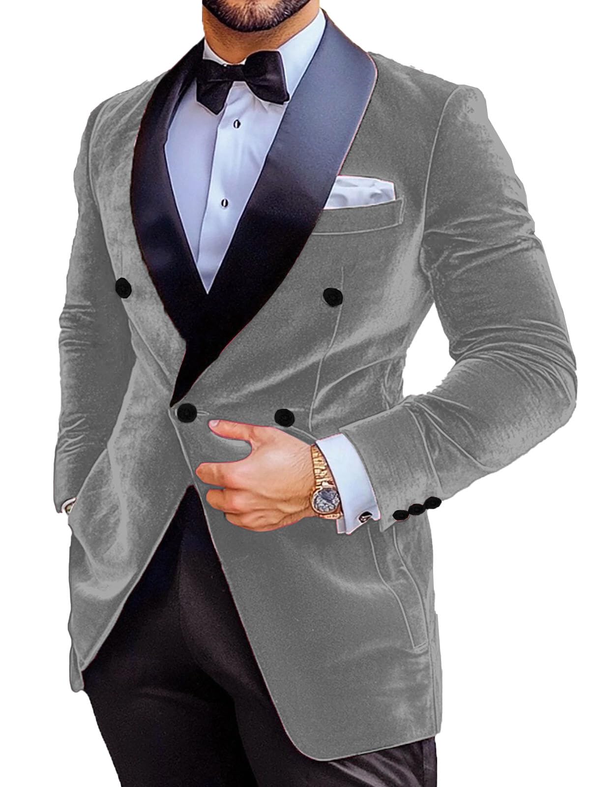 Giacca da uomo in velluto slim fit, giacca natalizia da ballo, smoking, risvolto, festa di nozze, elegante