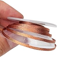 Vista 6 de trenza de mecha de soldadura, 10 pies de longitud, herramienta de eliminación de trenza de mecha de desoldadura, 1 pieza sin limpiar, rollo