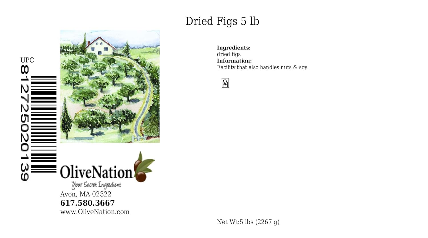 OliveNation Dried Figs, Whole Pulled Turkish Figs, Plump, Moist, Chewy, Non-GMO, Gluten Free, Kosher, Vegan - 5 pounds