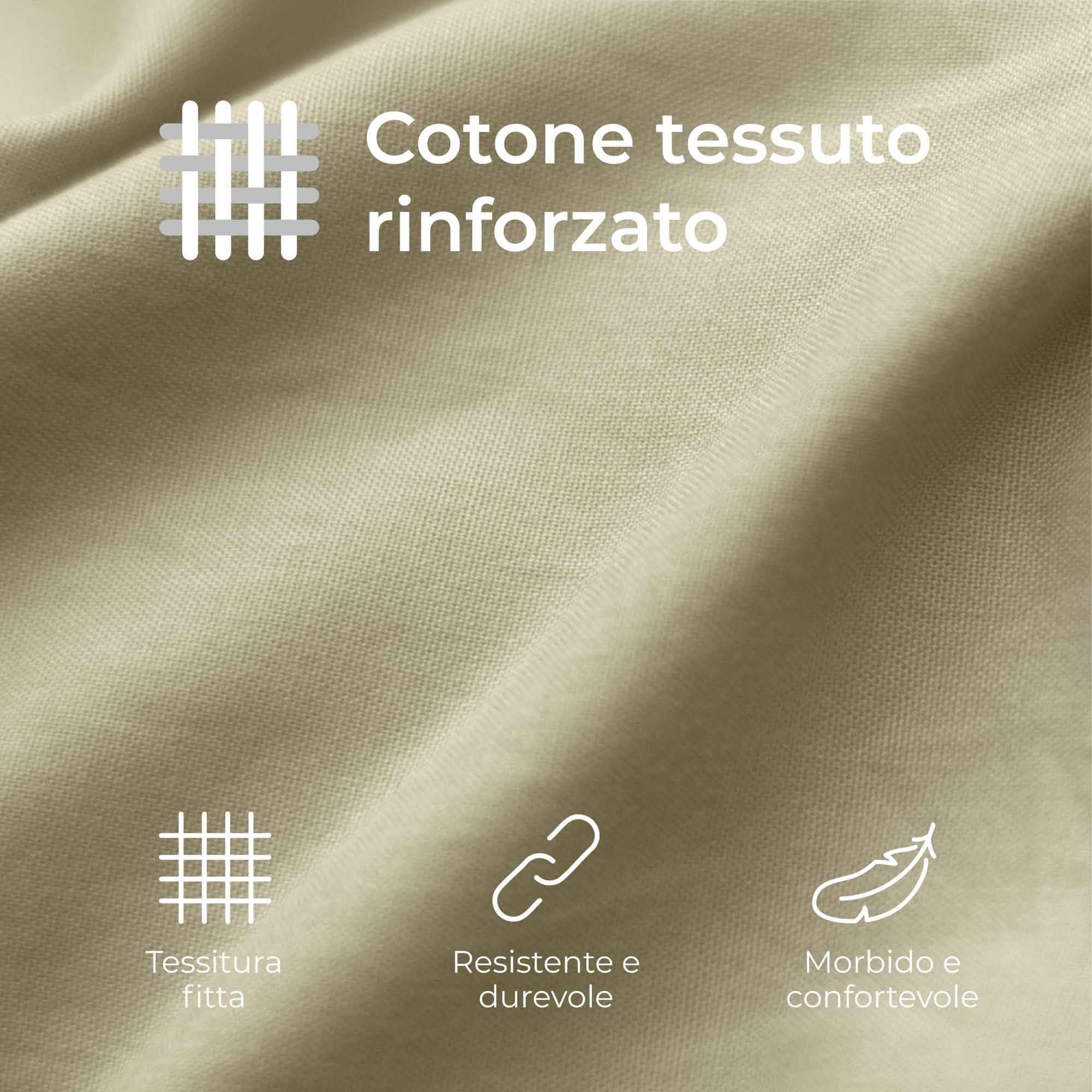 Federe 80x80 Cotone Rinforzato (Set da 2) - Beige - Trama Fitta a 57 Fili/cm² - Federe Cuscini 80x80 cm - Federe Cuscino 80x80 Certificate Oeko Tex - Dreamzie