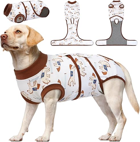 Miniatura 186 de Kuoser Traje de cirugía para perro, cómodo traje de recuperación para perros, mameluco protector posoperatorio, alternativa suave al cuello E