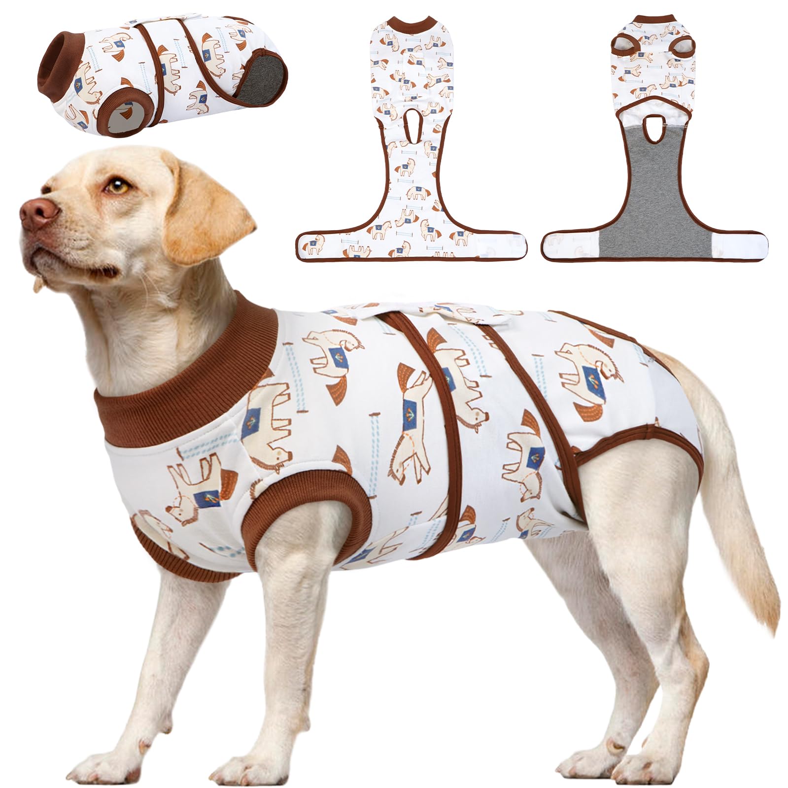Kuoser Dog Recovery Suit for Post-Surgery Care, Spay Neuter Bodysuit for Female & Male Dogs, Anti-Licking Surgical Onesie, Snug Fit for Abdominal