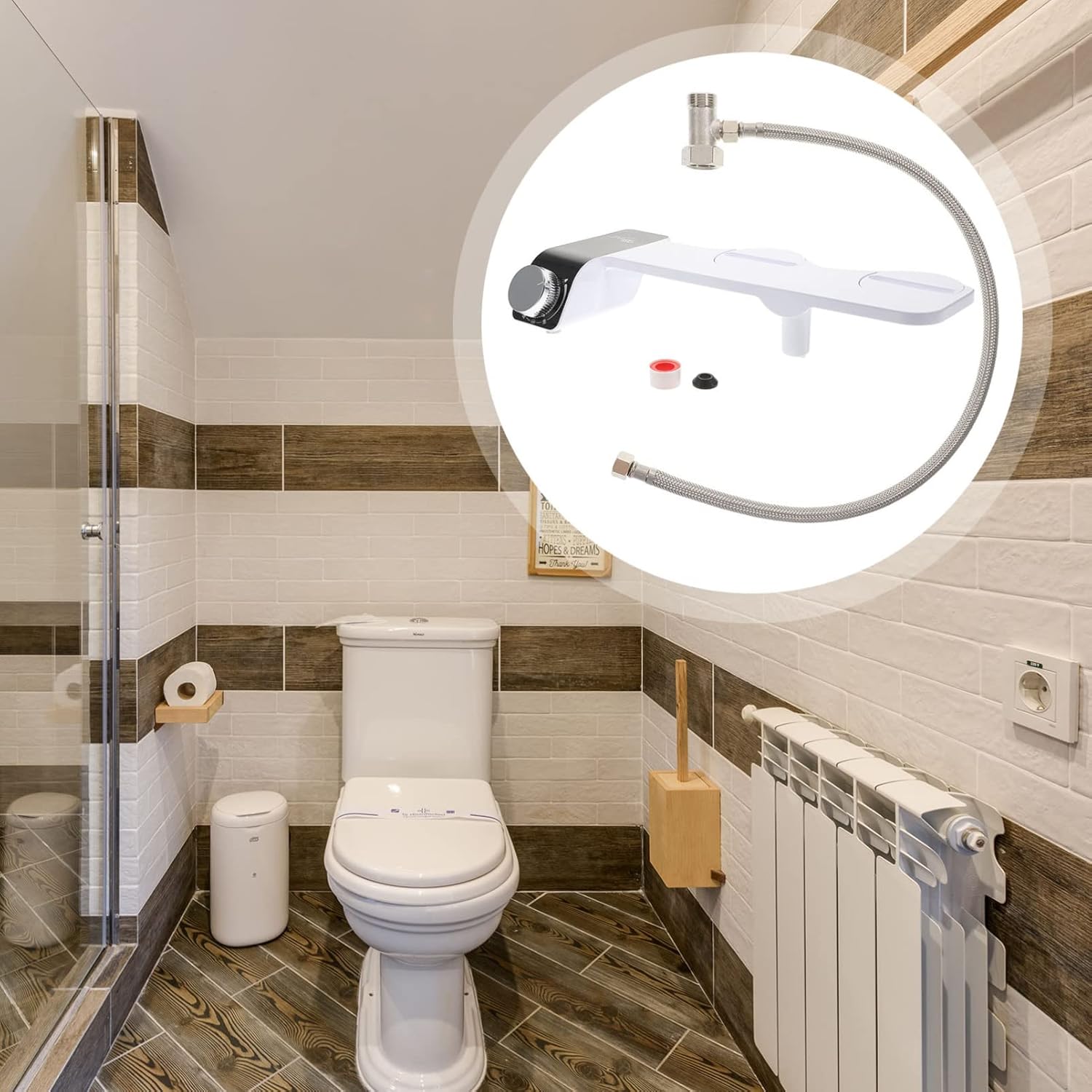 Housoutil 1set Bidet Toilet Attachment Dual Nozzle Self-cleaning Non-electric Bidet Sprayer for Feminine Portable Toilet Seat for Comfortable Use