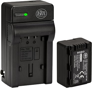 BM Premium VW-VBT190 Battery and Battery Charger for Panasonic HC-V800K, HC-VX1K, HC-WXF1K, HCV510, HCV520, HC-V550, HC-V710, HC-V720, HC-V750, HC-V770, HC-VX870, HC-VX981, HC-W580, HC-W850, HC-WXF991
