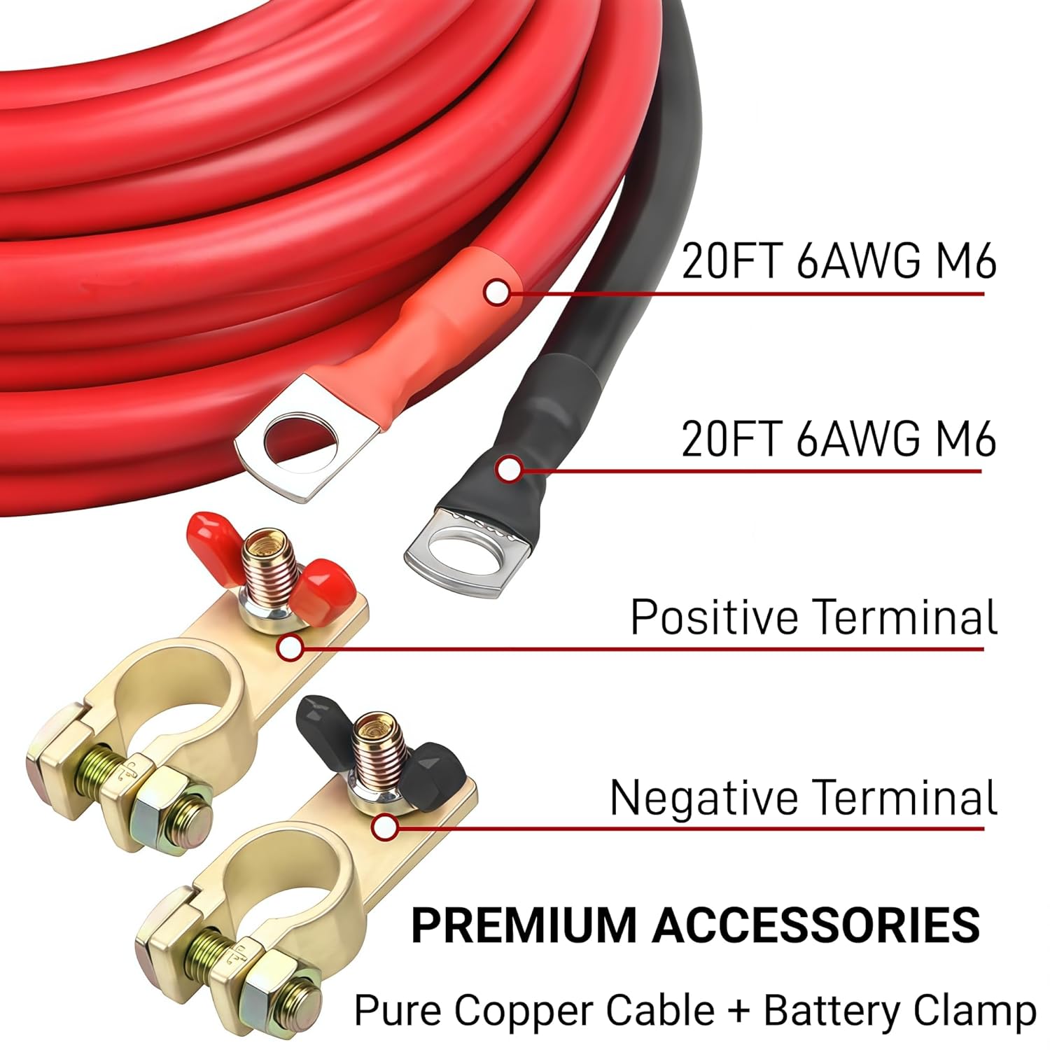 Dual Battery Isolator Switch Kit, 12V 140A VSR Voltage Sensitive Relay with 6 AWG Wiring Cable Set, Smart Battery Split Charge Manager for Boat Yacht Car Polaris RV ATV UTV Camper Van Truck Off-Road