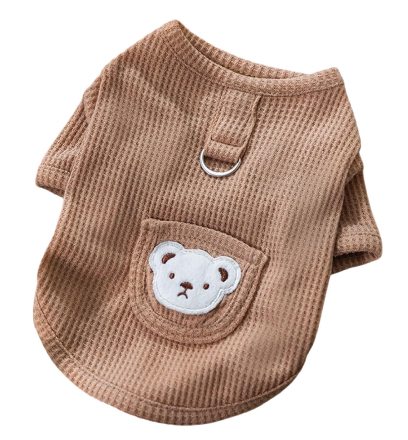 Breathable Dog Shirt for Small Dogs - Soft Puppy Sweatshirt, Pet Tank Top, Sleeveless Vest Costume - Brown S