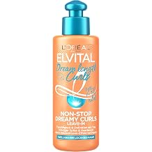 L'Or al Paris Elvital Leave-In Conditioner for Defined Curls Anti-Frizz Hair Treatment for More Swing and Grip Dream Length Curls Non-Stop Dreamy Curls 1 x 200 ml