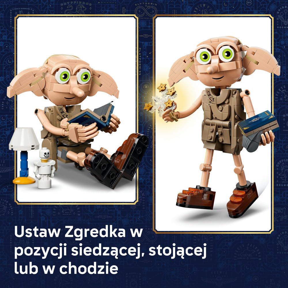 LEGO Harry Potter Wolny skrzat Zgredek 76469 | Kolekcjonerska figurka Zgredka, zabawka dla 8-latka, prezent dla fana Harry’ego Pottera, klocki dla dzieci, 379 elementów