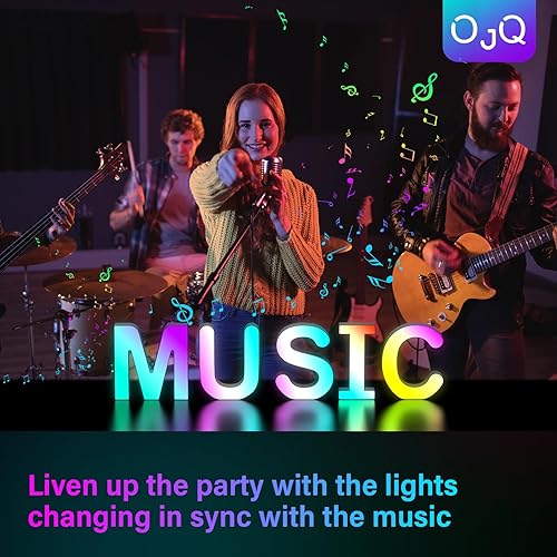 Miniatura 5 de Letras iluminadas con luces LED, letra iluminada para dormitorio, alfabeto con purpurina colorida, letras que cambian de color, letras que cambian