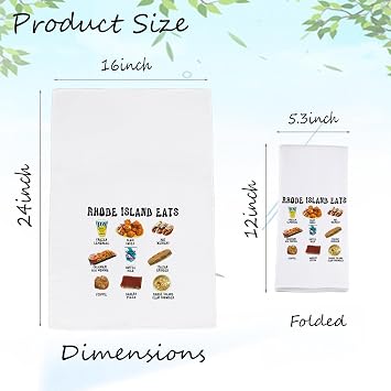 MYSOMY Rhode Island Eats Kitchen Towel Rhode Island Lover Gift Rhode Island Souvenir Towel Chef Gift (Rhode Island Towel3)