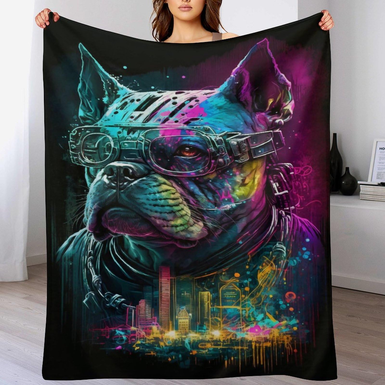 Manta de franela para perro grande lavable y ligera para las cuatro estaciones