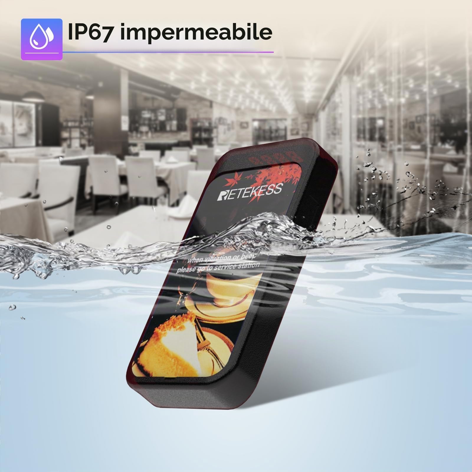 Retekess TD177 Cicalino Ristorante, Pager Ristorante, 10 Cercapersone | per Caffè, Food truck, Bar, 500M All'Aperto, Compatibile con il PC, Allarmi Fuori Gamma, Funzione Conto Alla Rovescia