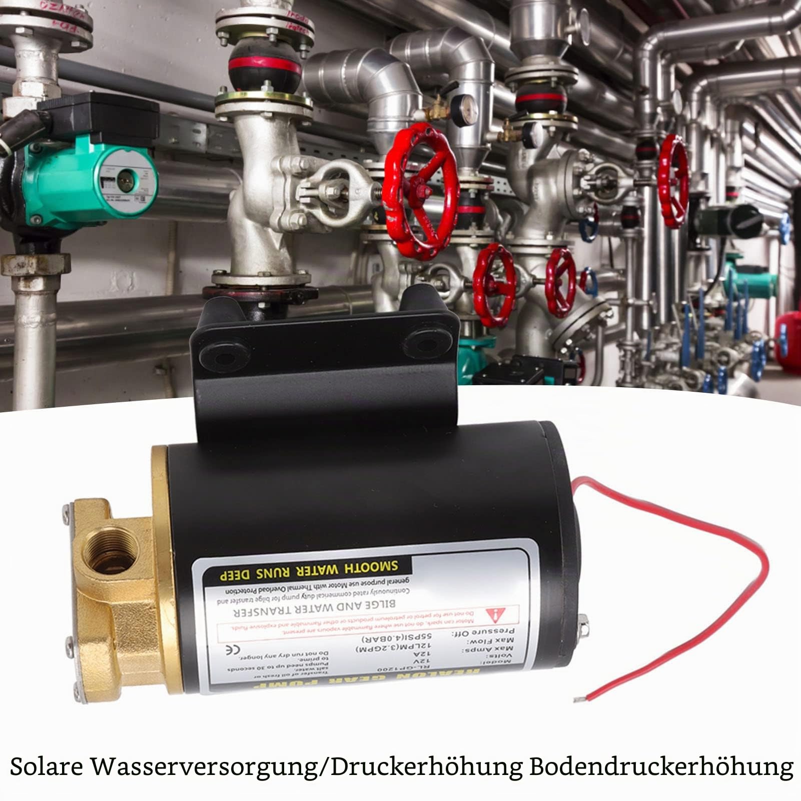 Öltransferpumpe, Messing-Hochdruck-Elektrogetriebeölpumpe, Thermischer Schutz, Effizient für Schmierstoffe (12V)