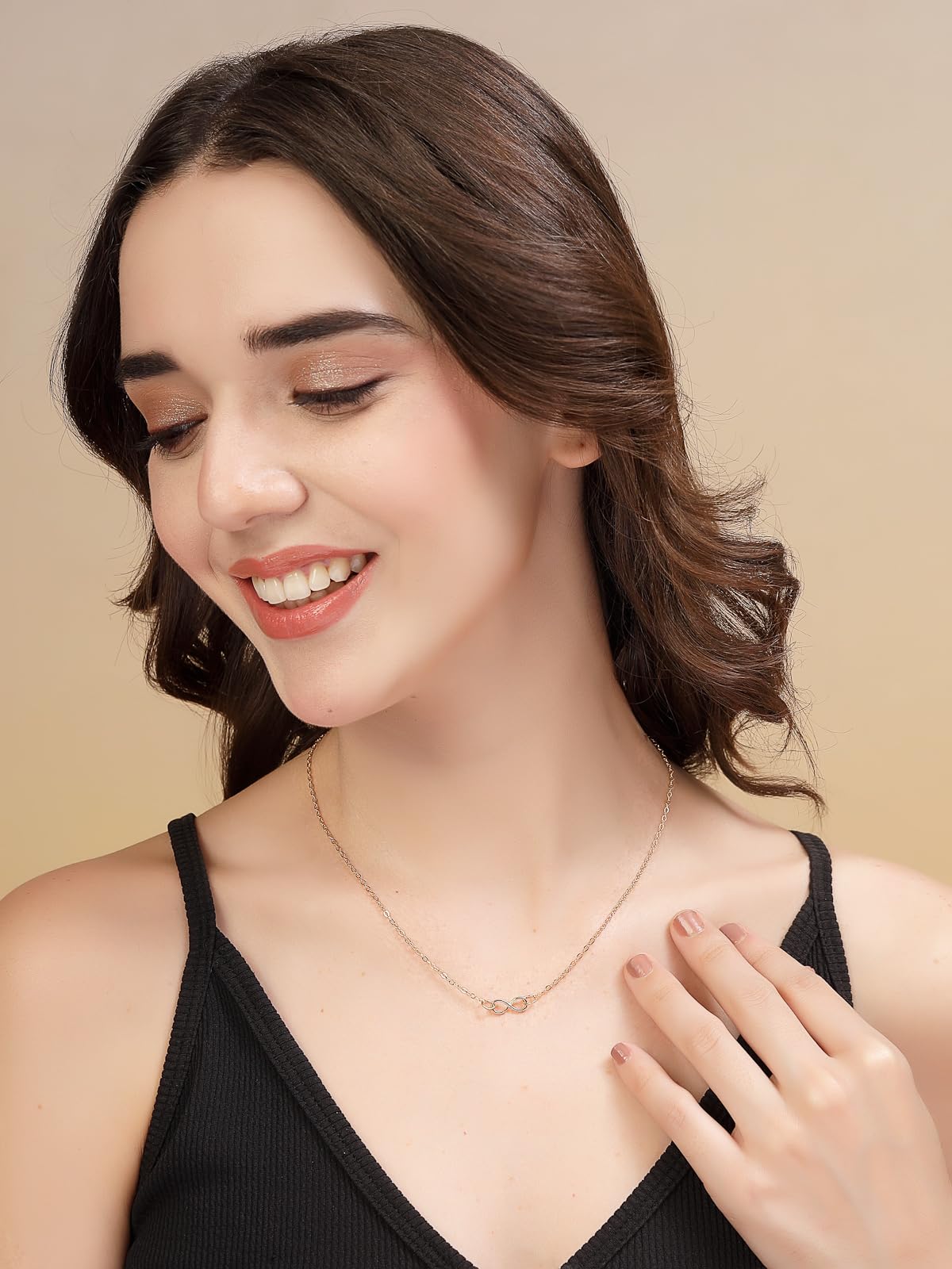 Scintillare by Sukkhi Eye-Catchy Latest Stylish Gold Plated Pearl Feather Butterfly Infinity & Round Shared Pendant Necklace Set for Women|5 Necklace|CBN107579 3