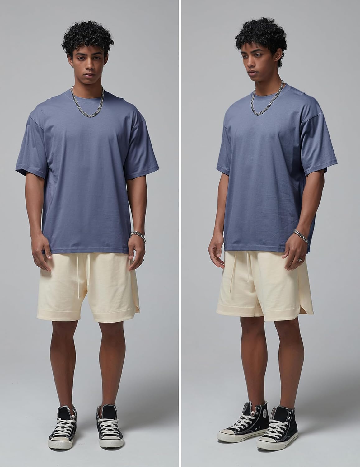 Vamtac Cotton T Shirts for Men Loose fit Short Sleeve Shirts Crewneck Tshirt Men Plain T Shirts - Image 2