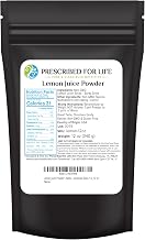 Prescribed for Life Lemon Juice Powder, Natural Spray Dried & Unsweetened Non GMO Lemon Juice, Reconstitute Ratio 1:2 (12oz / 340g)