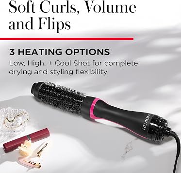 Revlon One Step Root Booster Round Brush Dryer and Hair Styler | Fight Frizz and Add Volume, (1-1/2 in)