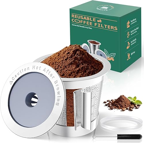 Cápsulas de café reutilizables K Cups para Keurig 1.0, tazas K de acero inoxidable para cápsulas de café reutilizables Keurig, taza K recargable con