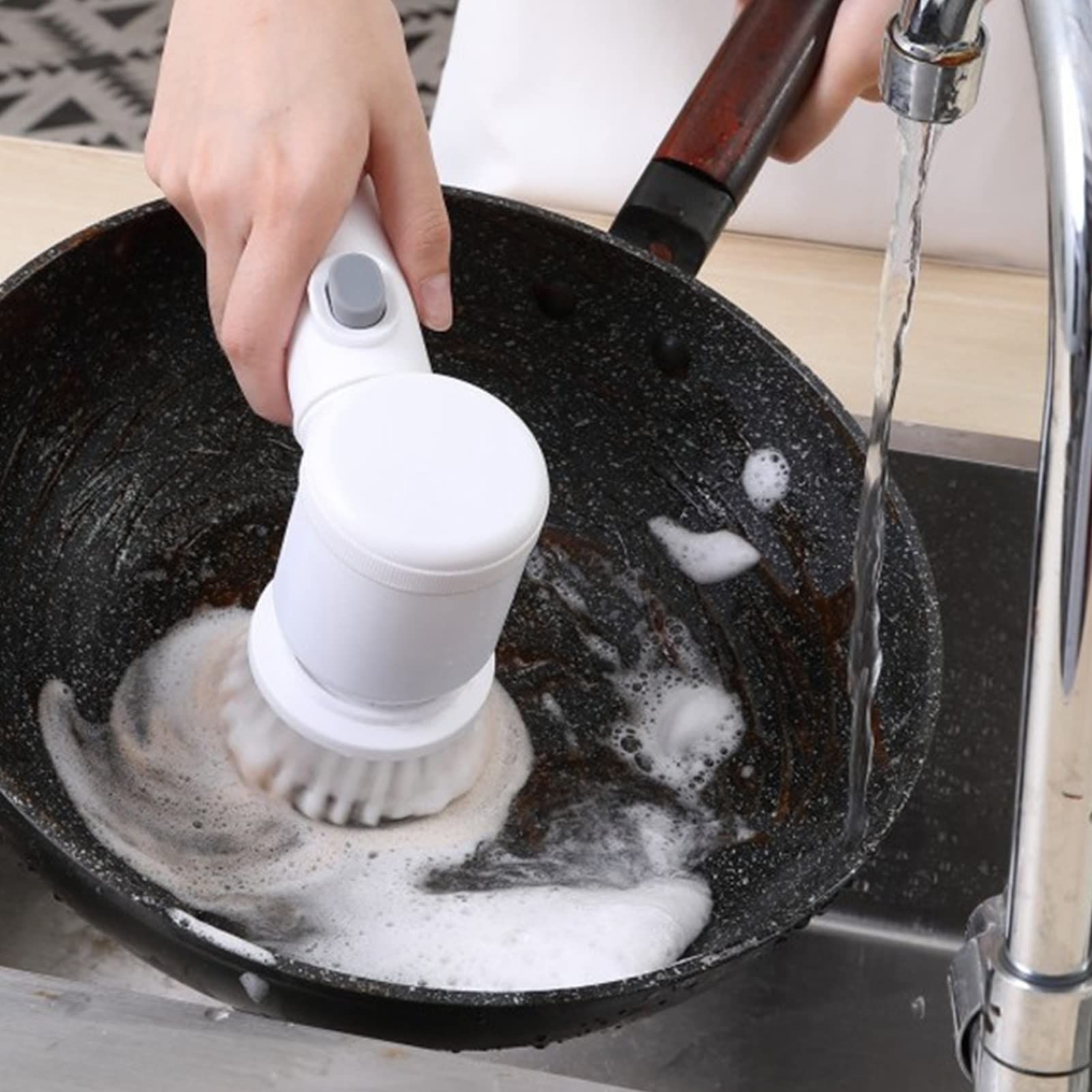 Amazon｜キッチンブラシ 電動 ブラシ掃除用 食器洗いスポンジ 3種類の