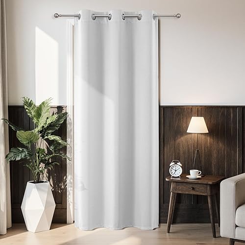Miniatura 1 de Joydeco Cortina divisora de puerta de un solo panel cortinas de puerta tela pesada y suave para colgar recto cortinas de puerta para puertas