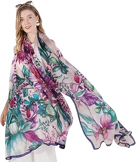 DANA XUPashmina-Schal aus 100% reiner Seide, gro, weich