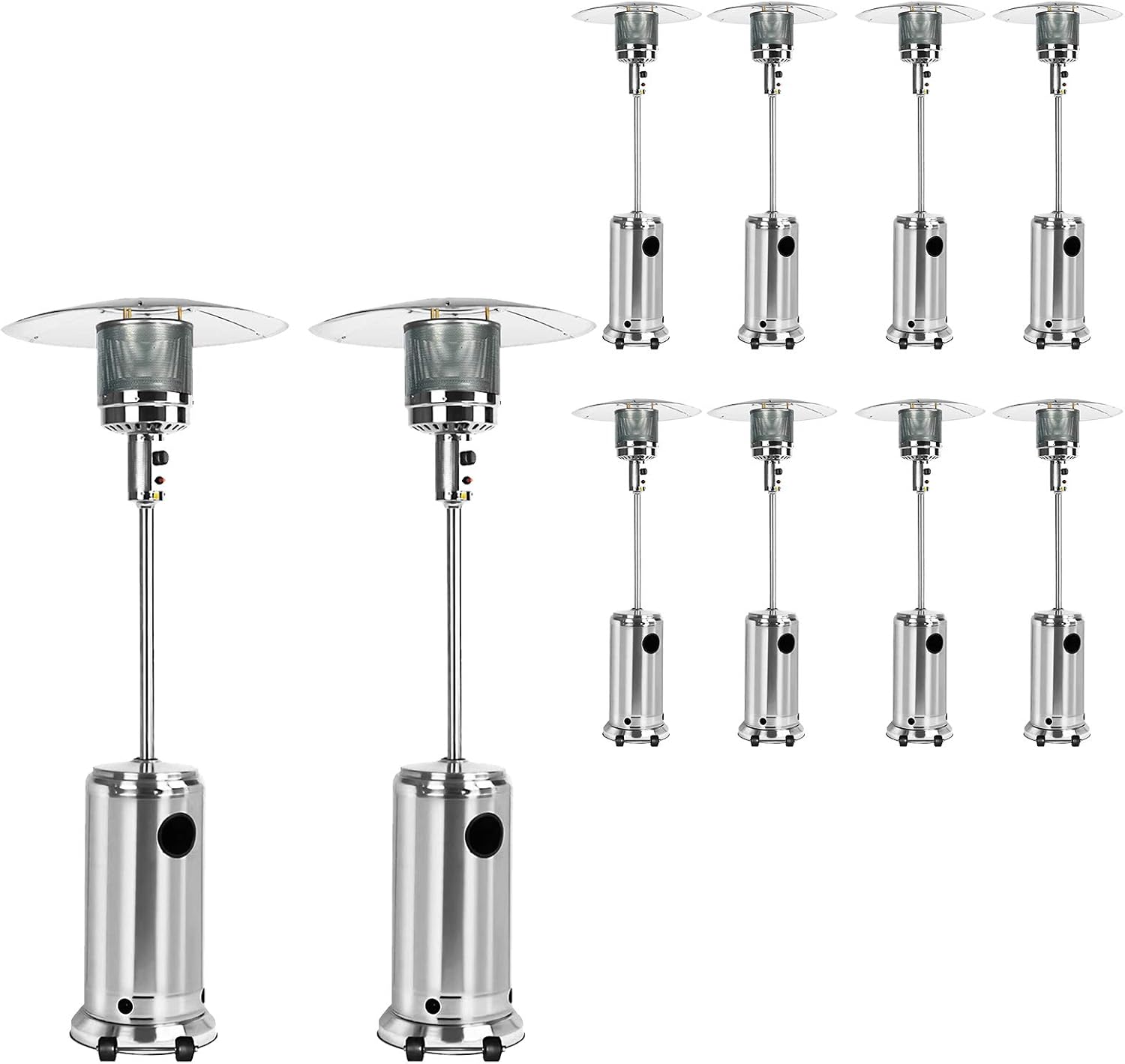 MaxColor 10 Set Silver 48000 BTU Propane Patio Heater