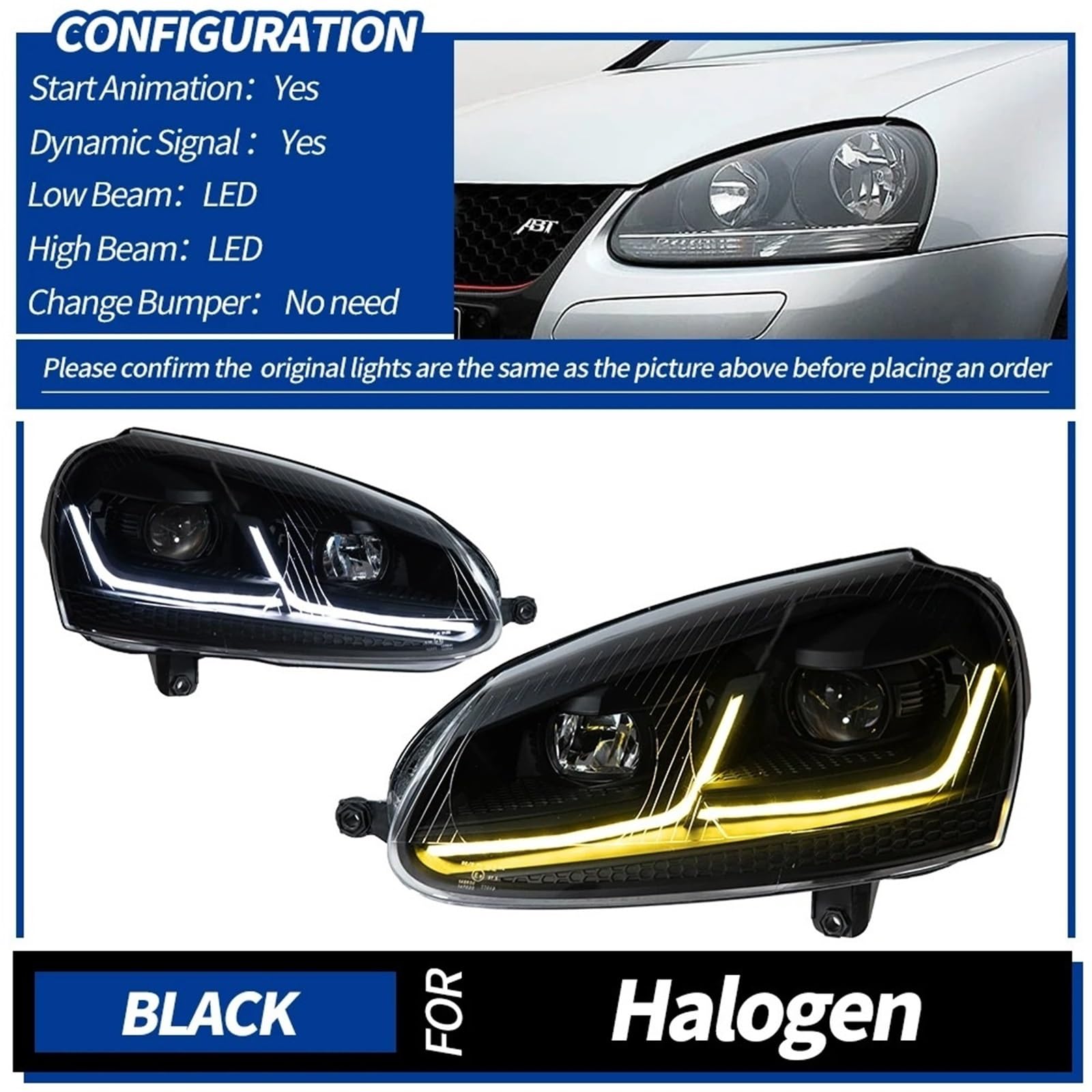 Faro Proiettore Anteriore Per Vw Per Sagitar Per Golf 5 2006-2011 Fari Anteriori A LED DRL Indicatori Di Direzione Abbaglianti Angel Eye Lente Proiettore