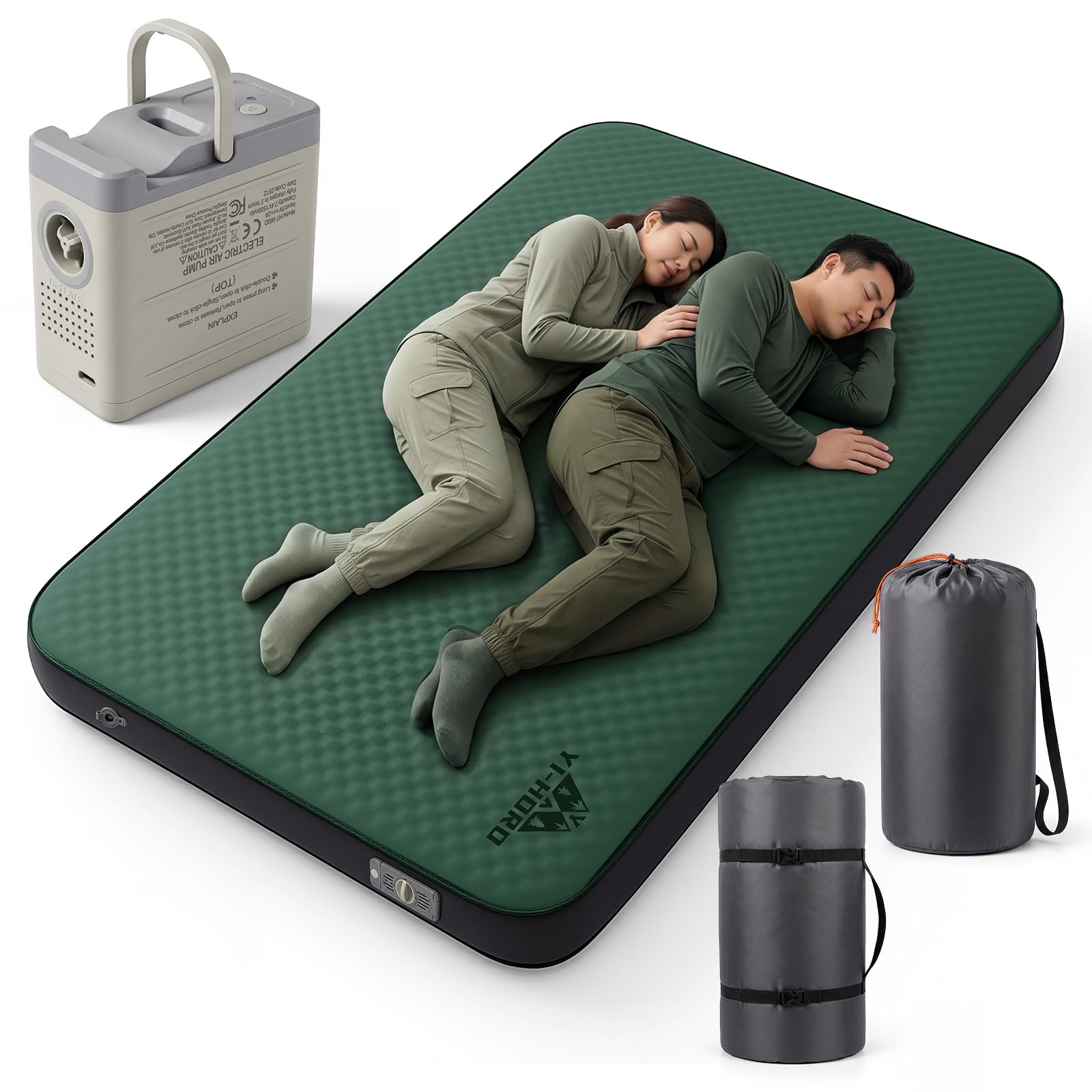 YI-HORO エアーマット　キャンプ Amazon.co.jp: 【ワンタッチ！超広幅132cm+90秒で電動収納+90秒電動