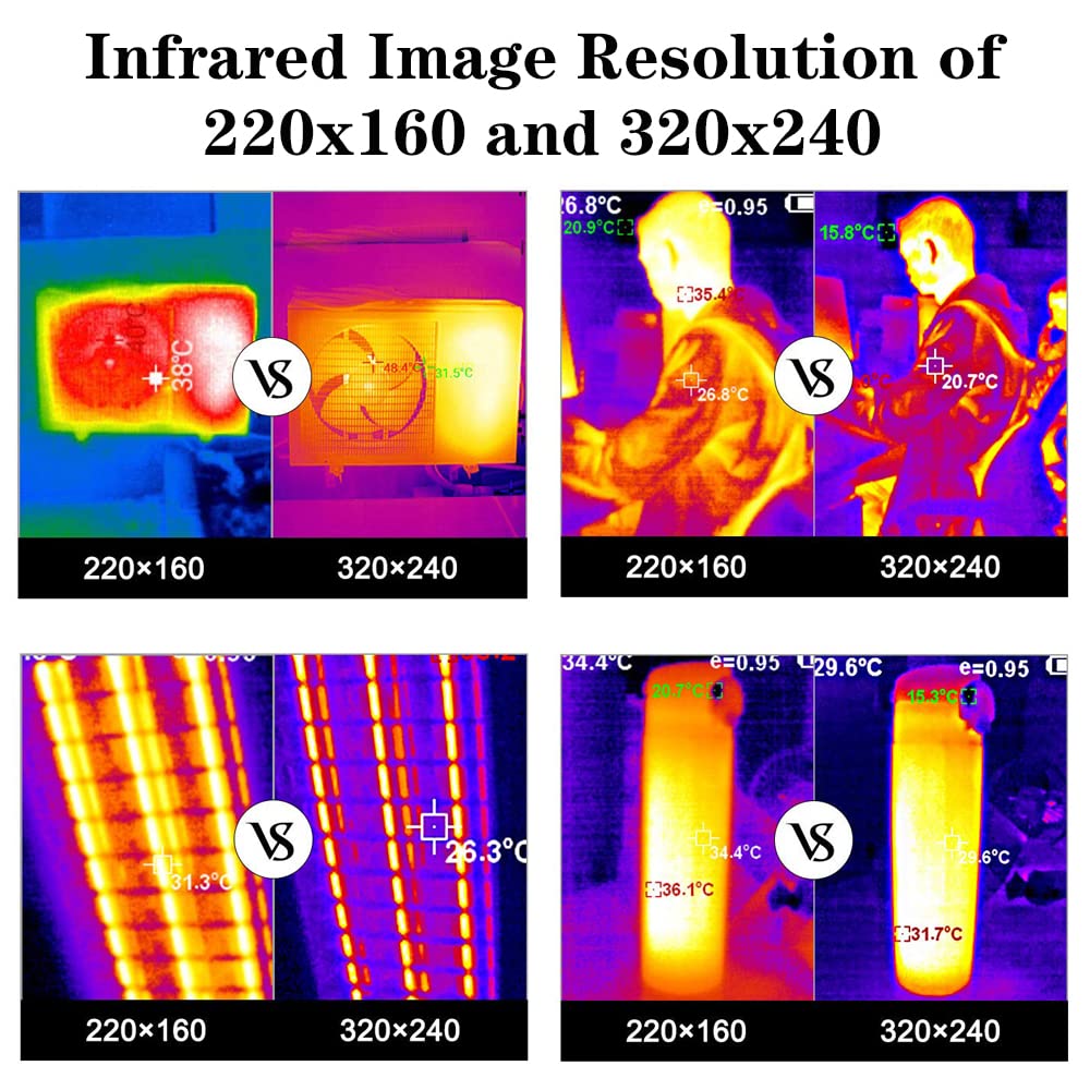 Imageur Thermique Infrarouge, XEAST XE-33 Résolution 320x240 IR Caméra D'Imagerie Thermique avec Écran Couleur de 3.5", Plage de Température de -20~300°C, Sensibilité de 0.15 °C, Batterie Incluse