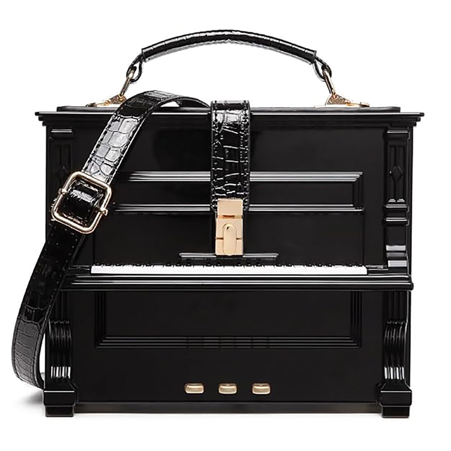 Handtasche in Klavierform, Damen-Umhängetasche, Box-Acryl-Abendtasche mit Henkel, Neuheit