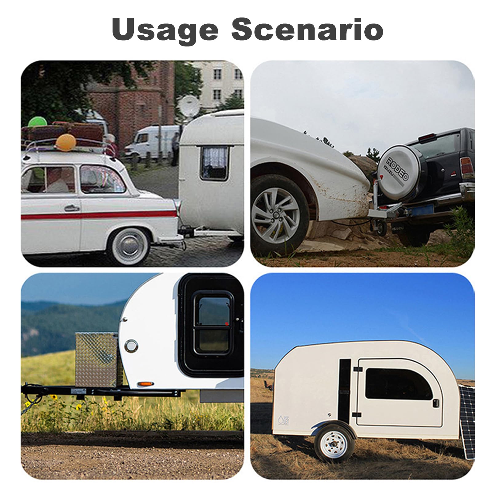 Gatos estabilizadores de remolque de 2 piezas - Kit de emergencia telescópico plegable ajustable para RV y automóvil, 454 kg para soportes y varillas de estabilizador de remolque de viaje y