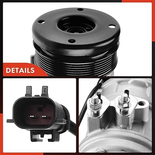 Miniatura 8 de A-Premium Compresor de aire acondicionado de CA con embrague compatible con Dodge Durango 5.7L 2004-2008, Chrysler Aspen 5.7L 2007-2008, estilo