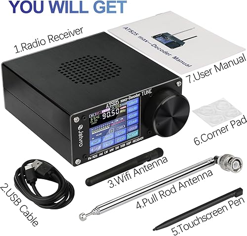 Miniatura 7 de SI4732 ATS-25MAX-Decodificador Receptor de radio, versión 4.15 mejorada añade CW, función WiFi y función de decodificación RTty, receptor FM LW MW y