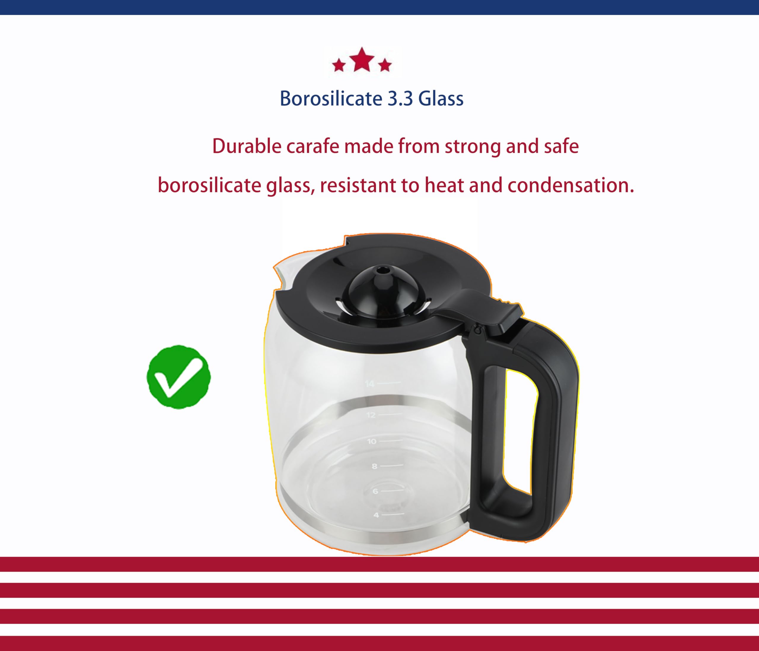 14-Cup Coffee Maker Carafe, Replacement for Ninja DCM201, DCM201CP, DCM201BK 14-Cup PRO Coffee Maker