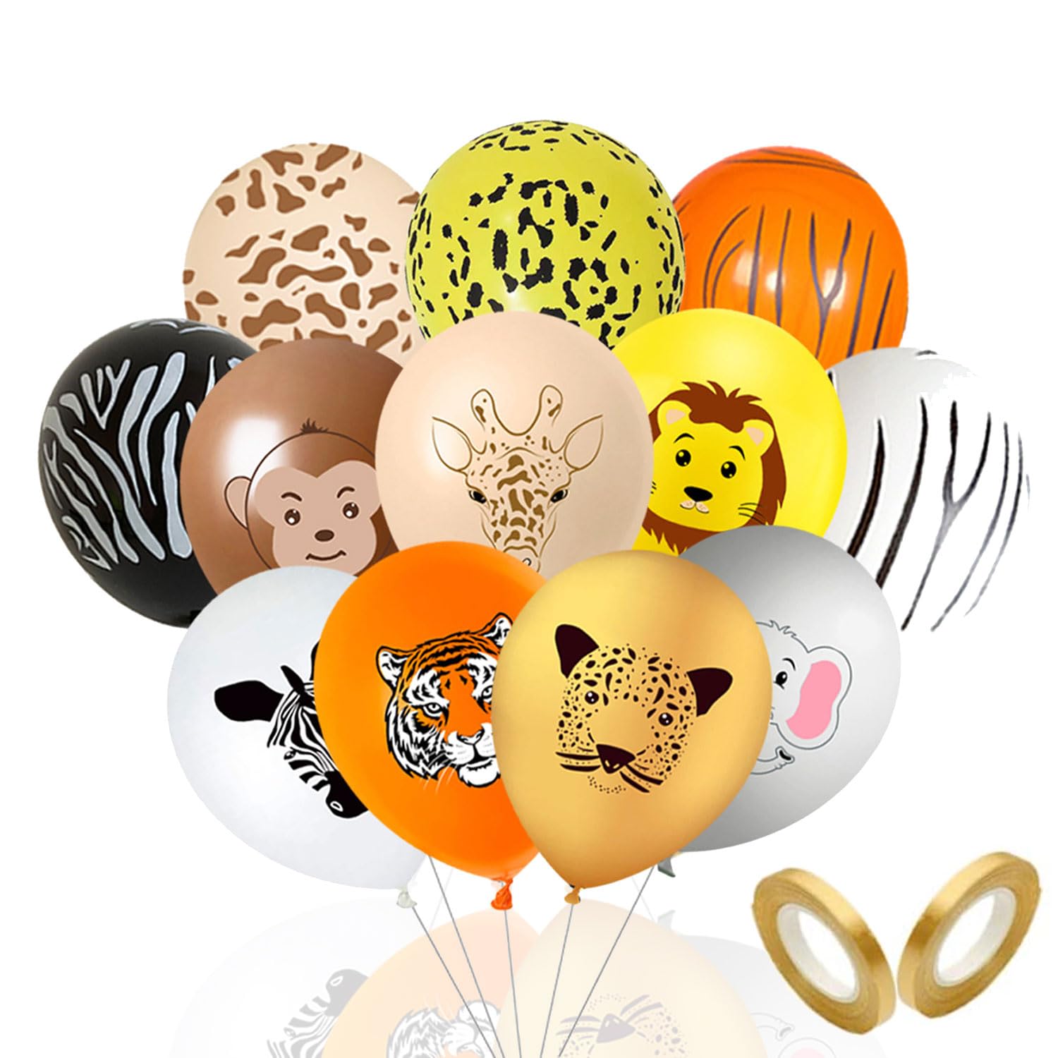 Jungle Safari Animals Balloons Party, 24pcs 12 Inch Tropical Jungle Theme Safari Birthday Party, Latex Animal Balloons for Boys Girls Birthday Baby Shower Party Decorations Supplies