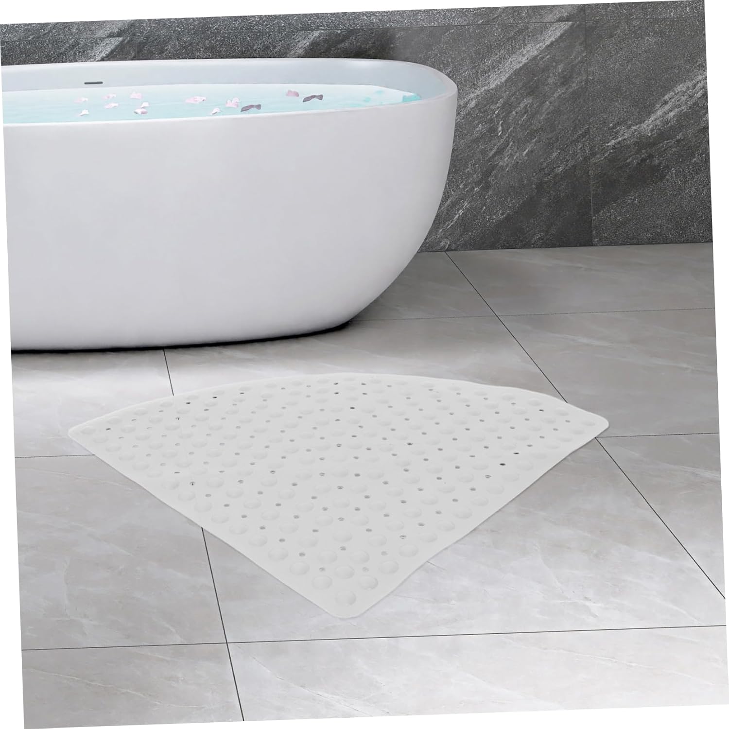 Non Slip Triangle Bath Mat Perfect for Small Bathrooms Shower Rugs for Kids Adults