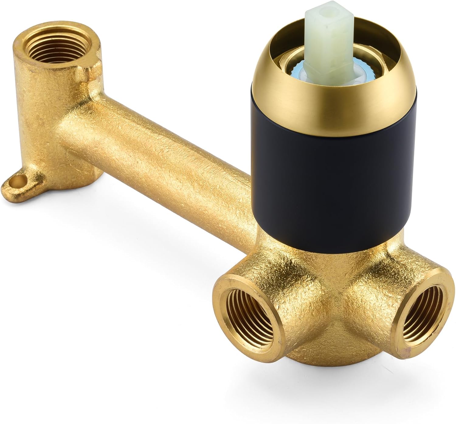 SUMERAIN Wall Mount Tub Faucet Bathroom Bathtub Faucet with Long Tub Filler Spout Black and Gold Finish Single Handle
