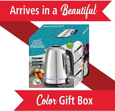 Brentwood KT-1792S 7-Cup 1,500-Watt Cordless Electric Stainless Steel Kettle