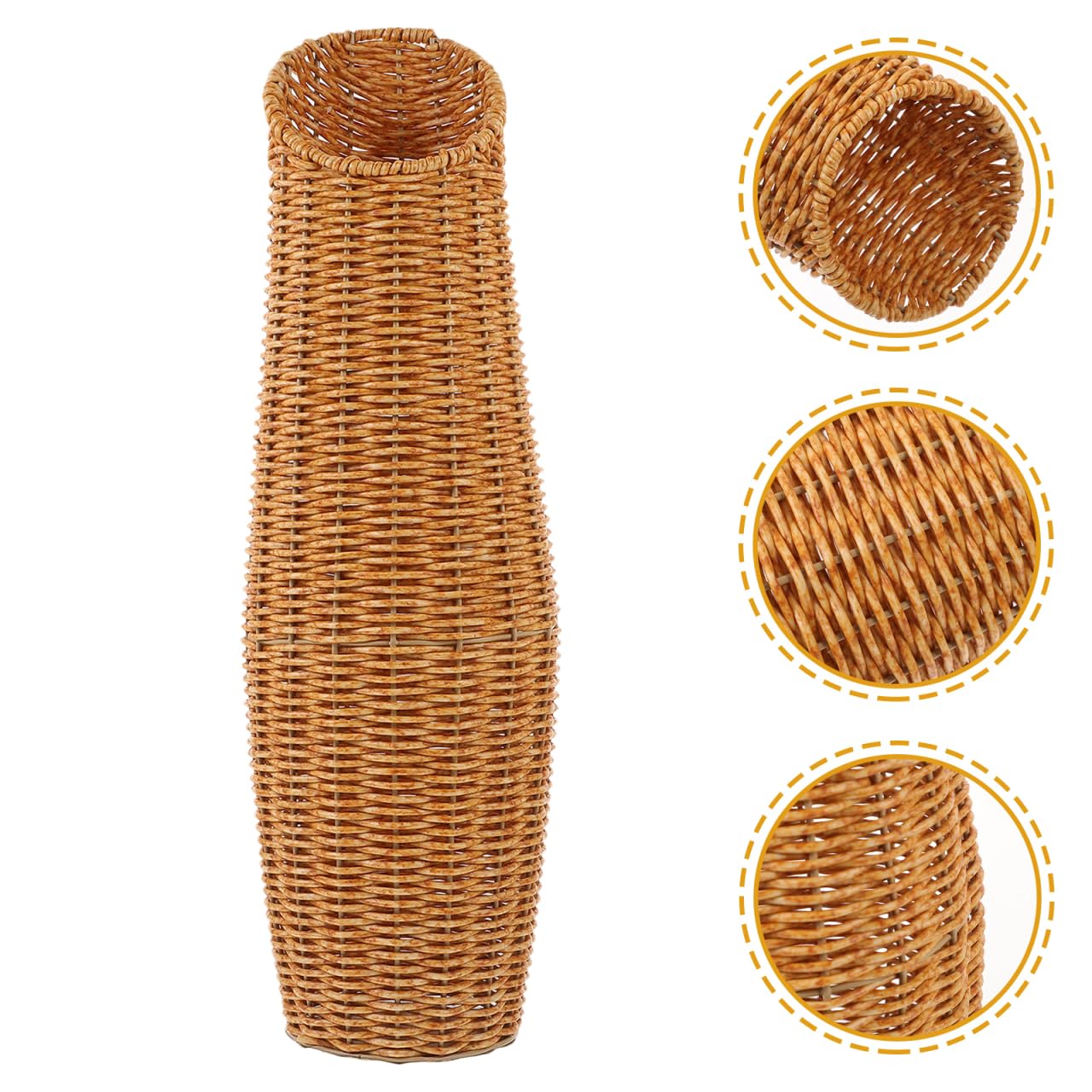 EXCEART Vaso in rattan XXL da appoggio a terra per fiori secchi e decorazione interna elegante e pratico per soggiorno, ufficio, hotel e ristorante