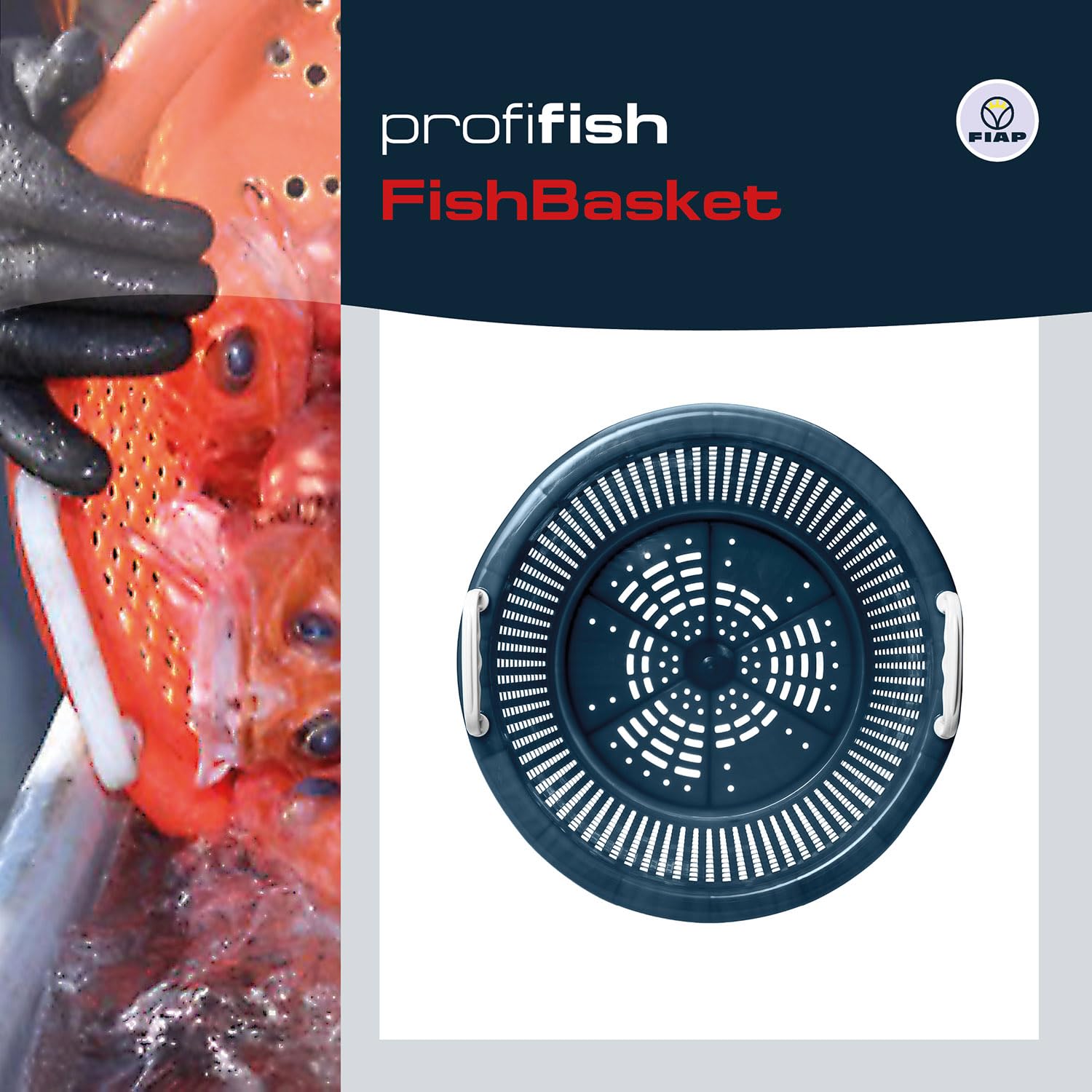 FIAP profifish FishBasket 60 - Fischkorb - Behälter - Fischwanne - lebensmittelecht - hohe Beständigkeit - Farbe orange - Material Kunststoff PE-LD - Volumen 60 Liter - Fischzucht - Teichwirtschaft
