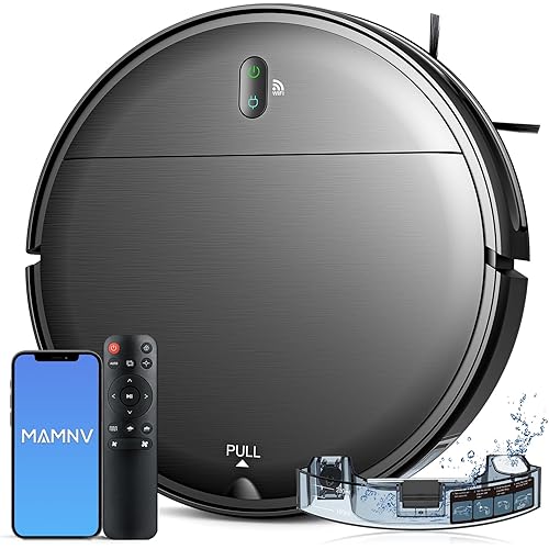 MAMNV Robot Vacuum and Mop,2 in 1 for Carpet & Hard Floor,Robotic Vacuum Cleaner with Alexa/Voice/App,Powerful & Quiet for Pet Hair,Slim 2.87",Self-Charging & Zigzag Path Cleaning
